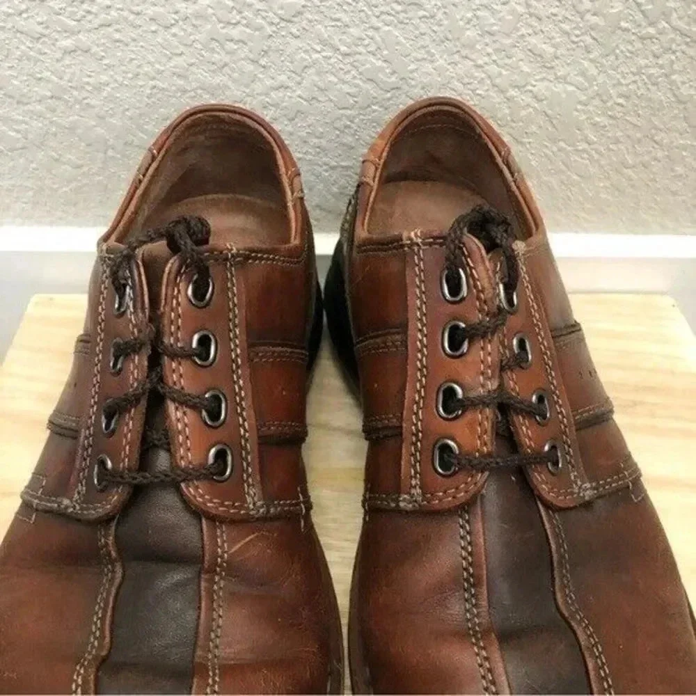 Clarks Touareg Brown Leather Lace Up Oxford 10